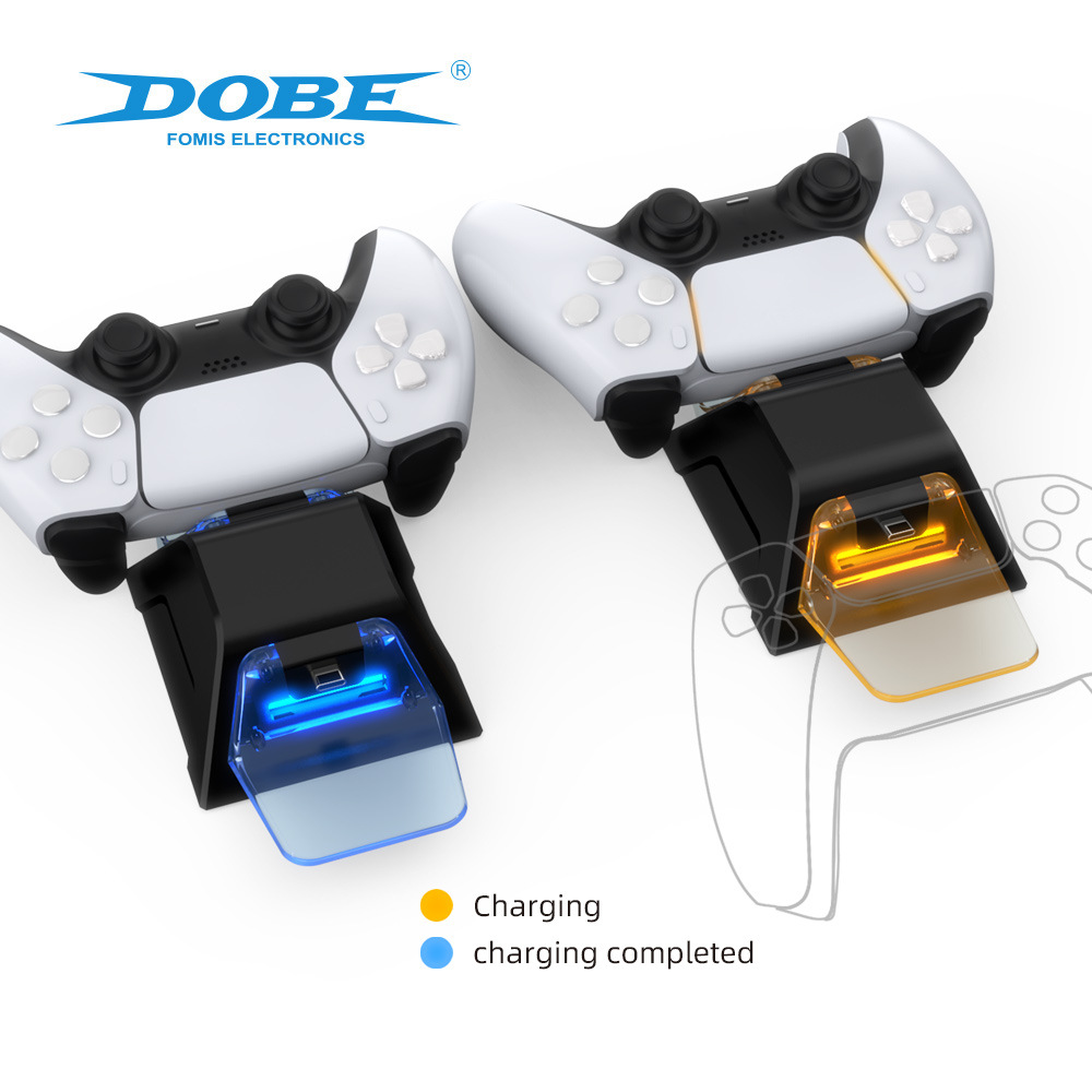 PS5无线手柄双座充PS5手柄充电器带LED指示灯PS5游戏手柄充电底座