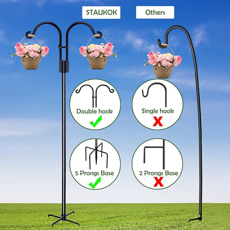 跨境牧羊钩铁制金属工艺品挂钩庭院灯户外草坪花园地插挂钩