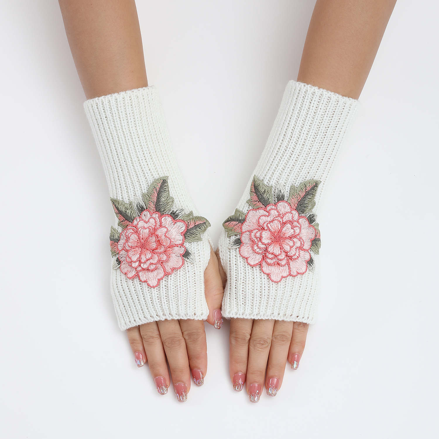 Flower Pattern Women's Classic Style Flower Gloves 1 Pair