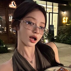千禧风高级感无框y2k猫眼墨镜女少女粉2025新款辣妹凹造型太阳镜