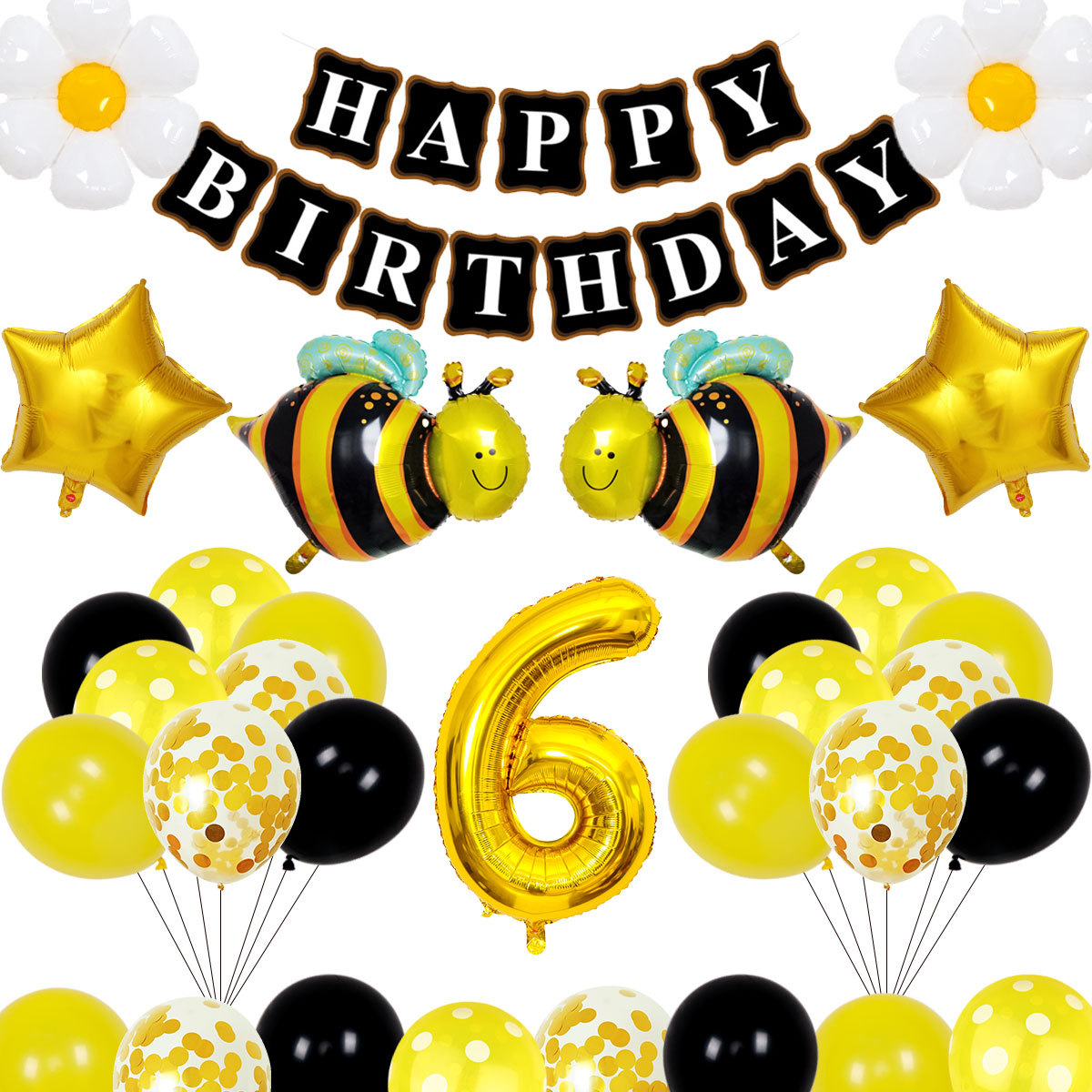 Juego de globos de cumpleaños de abejas ins Juego de globos de cumpleaños para niños