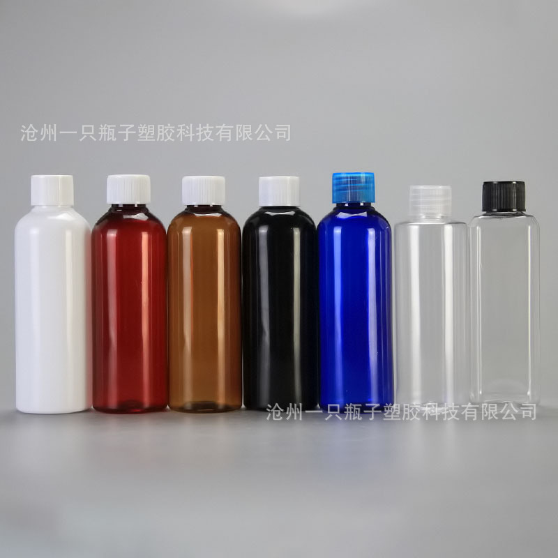 100ml120毫升透明塑料旋盖瓶 PET分装细长小瓶子带盖液体瓶