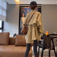 韩系日系卡其色短款风衣外套女2025款早春秋小个子户外百搭超好看