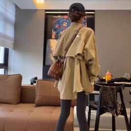 韩系日系卡其色短款风衣外套女2025款早春秋小个子户外百搭超好看