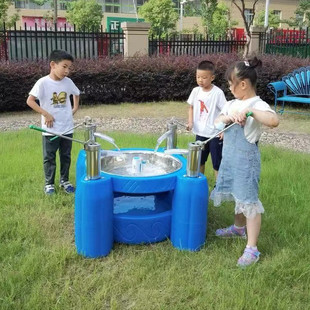 Kindergarten Water Toy Table Kidsren's Interactive Game Sand Water Tray Water Play Table Water Press Four-Person Circulating Water Dispenser
