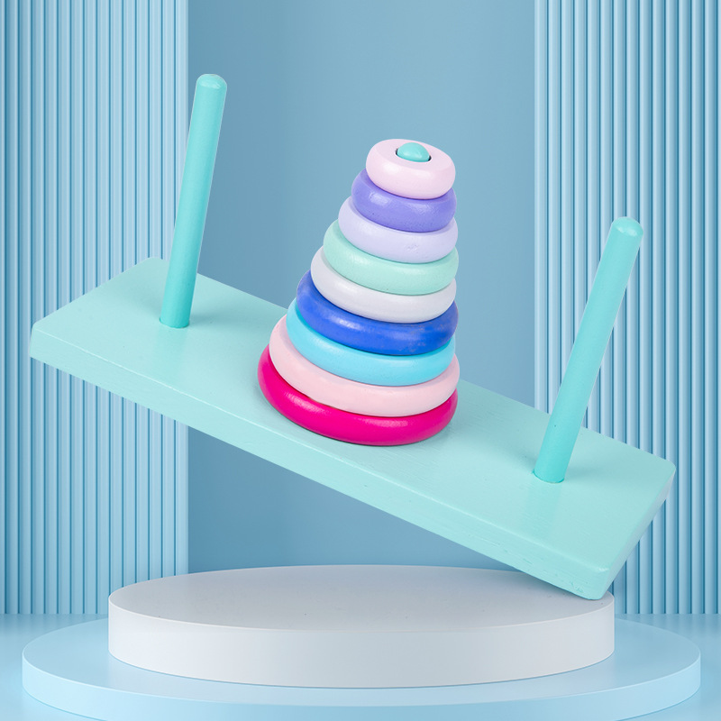 Torre de Hannover de madera, torre de arco iris de alto arco iris, columna de inteligencia de educación temprana para niños, competencia de entrenamiento de pensamiento para estudiantes de primaria