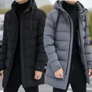 跨境中长款羽绒棉衣男士冬季潮牌加厚保暖工装棉服冬装棉袄外套