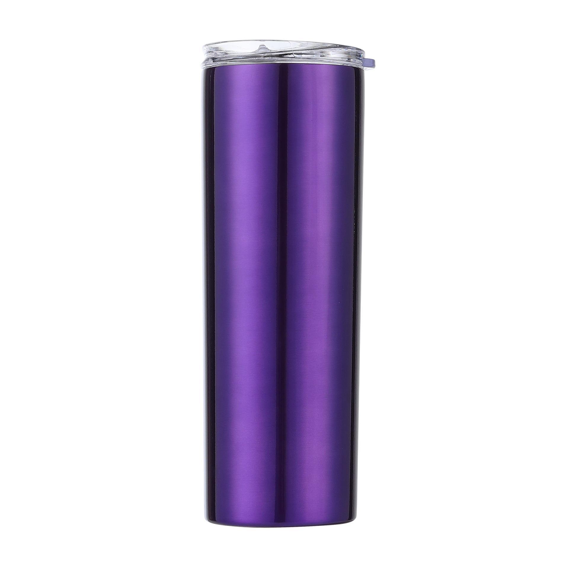 En stock 304 Acero inoxidable 20 taza recta adelgazamiento taza sublimación recubrimiento coche taza recta paja taza de agua logotipo impreso