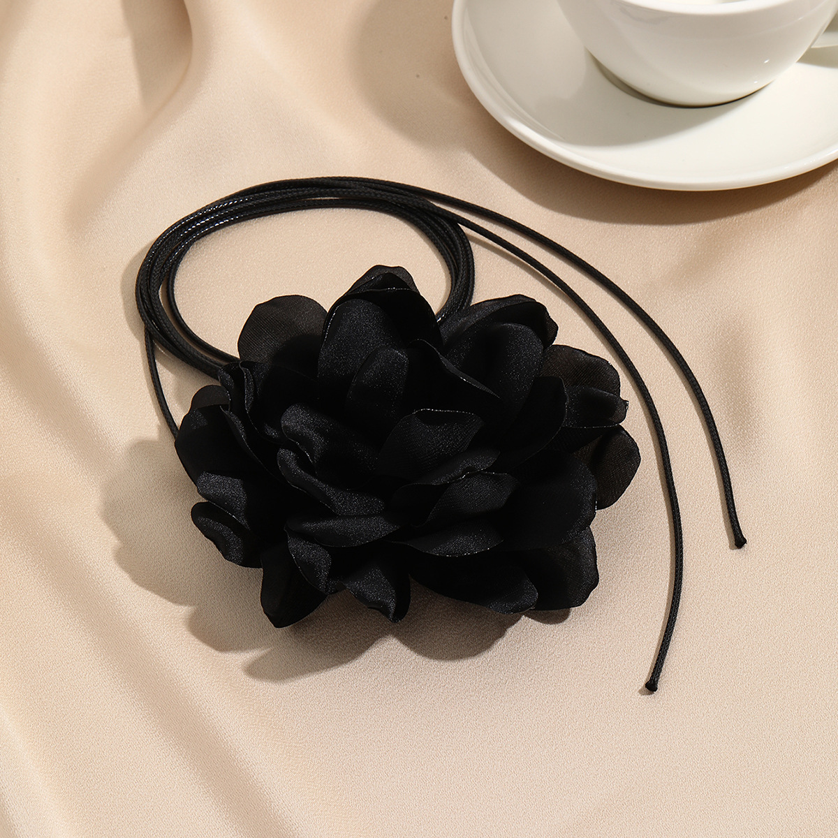 hot selling ghost flower necklace rose chocker fabric flower lace necklace flower necklace_voghion.com