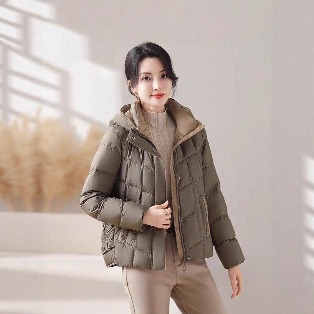 清仓处理新短款羽绒服女连帽白鸭绒正品90%外套秋冬高端小个子爆
