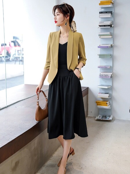 White shiffon thin summer classic suit jacket