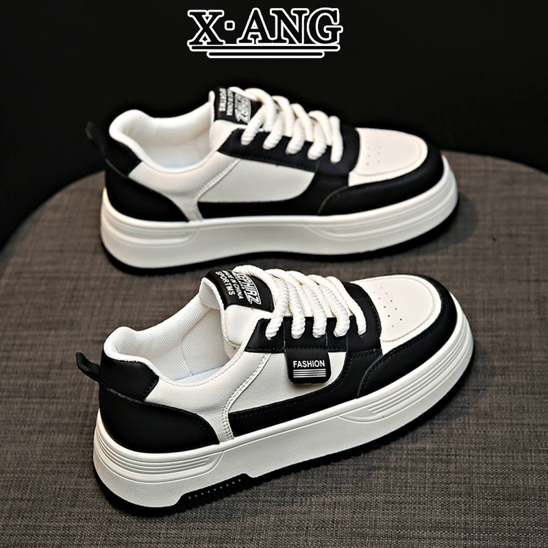 Женские белые кроссовки из натуральной кожи, весна 2025, новые, на толстой подошве, увеличивающие рост, повседневная спортивная обувь, балетки