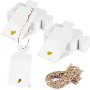 Valentine's Day Gift Packaging Label Couple with rope Heart-shaped Writable DIY Festival Wedding Celebration Decoration Tag