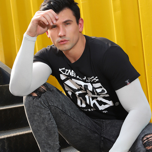 Sunscreen Ice Silk Summer Sleeve Socks for Men, Plus Size Loose Fit Arm Guards, Protective Arm Gloves, Summer Arm Sleeves, Socks, Arms, Ice