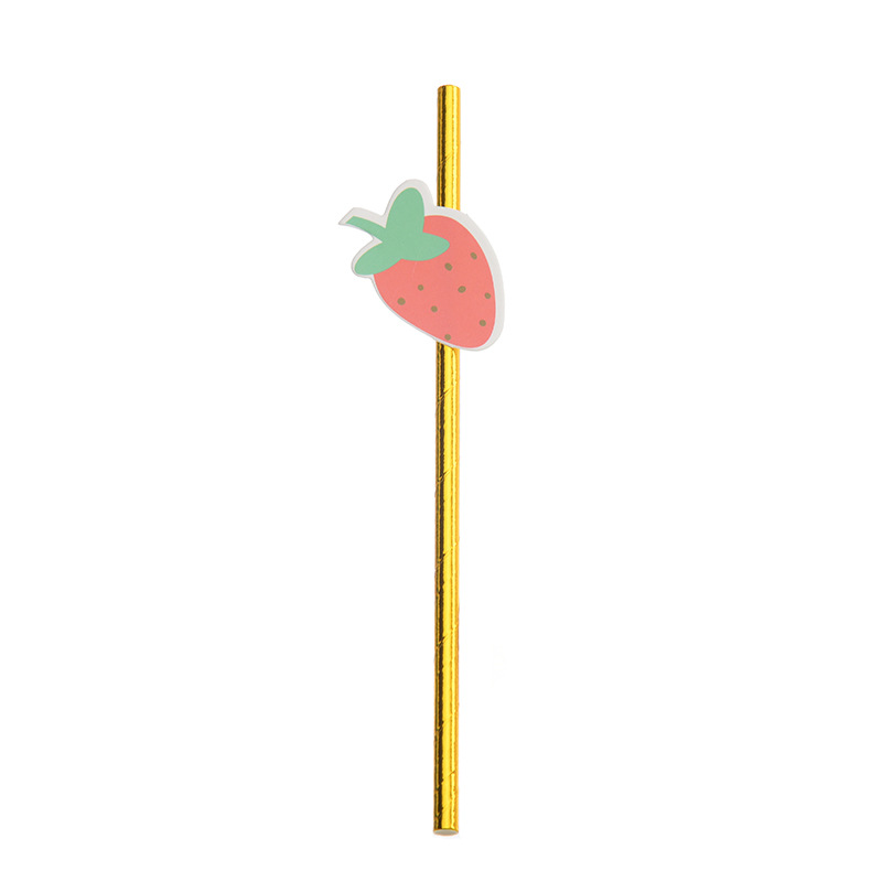 Pastoral Fruit Paper Birthday Drinking Straw Decorative Props Tableware display picture 9