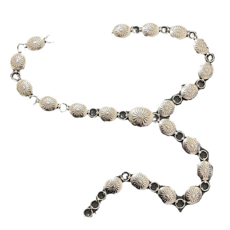 Accessori retrò con catena floreale per vita, accessori per abiti da donna_voghion.com