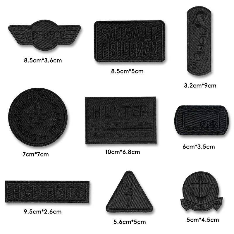 Autoadhesivo ropa negra pantalones parche de tela parche de ropa parche de reparación sin marca manchas enmascaramiento universal