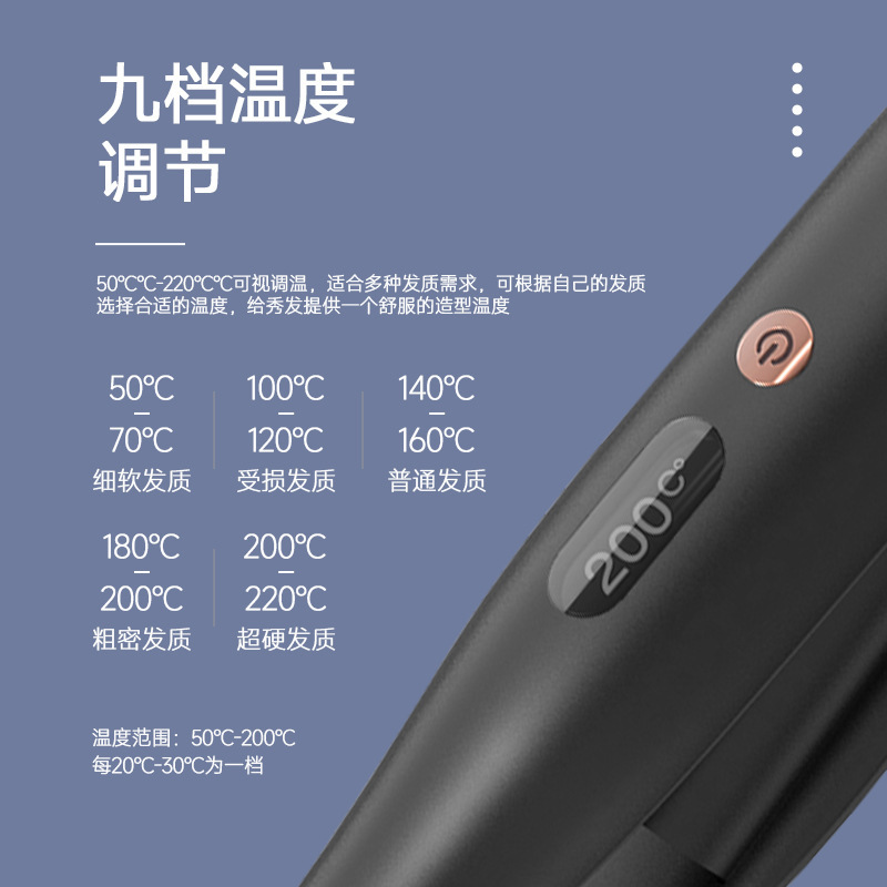 クロスボーダー電動ワイヤレスメンズふんわりカールストレートクリップusb充電ショートボブふんわり前髪パーマクリップ|undefined