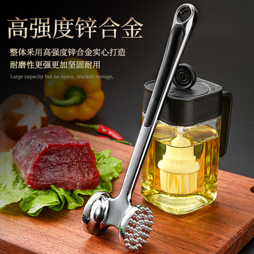 Dual-Sided Beef Tenderizer Steak Hammer, Pork Tenderizer, 304 Stainless Steel Zinc Alloy Knocking and Tapping Meat Hammer Tool