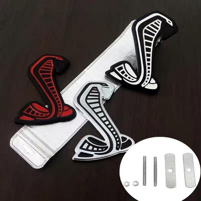 Personalized 3D three-dimensional Mustang car emblem, Shelby front grille emblem, Mustang car emblem, modified Cobra tail emblem, personalized and creative