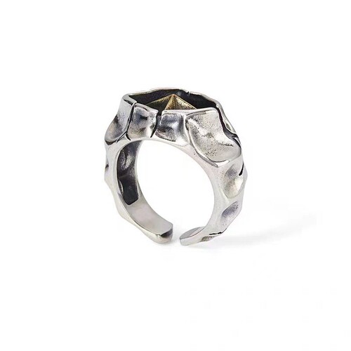 Retro personalized crack cross star men's ring old fashion punk style index finger ring men's trendy accessories