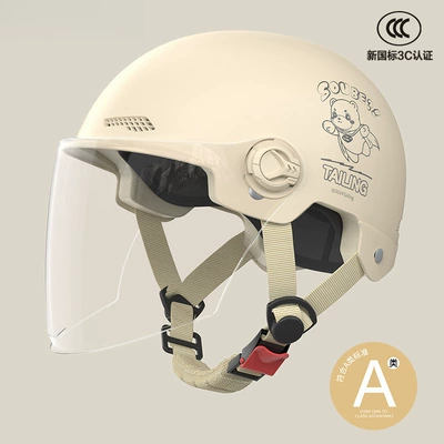 3C Certified Electric Motorcycle Helmet for Motosiklet kaskı (dəbilqə) - 3c-khaki-hd-long-mirror-new-national-standard-class-a
