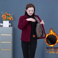 中高年女性向け秋冬ベルベットコーデュロイショートジャケット、中高年女性向け新作カーディガン