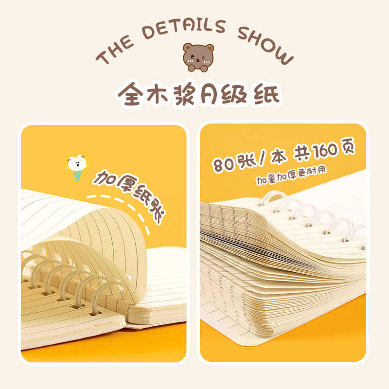 Cuaderno de dibujos animados de bobina pequeña lindo super lindo mini bolsillo portátil cuaderno de notas regalo para estudiantes de escuela primaria