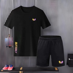 蝶卓球服半袖半ズボンセット男女大会トレーニング服速乾通気文化シャツフィットネス運動