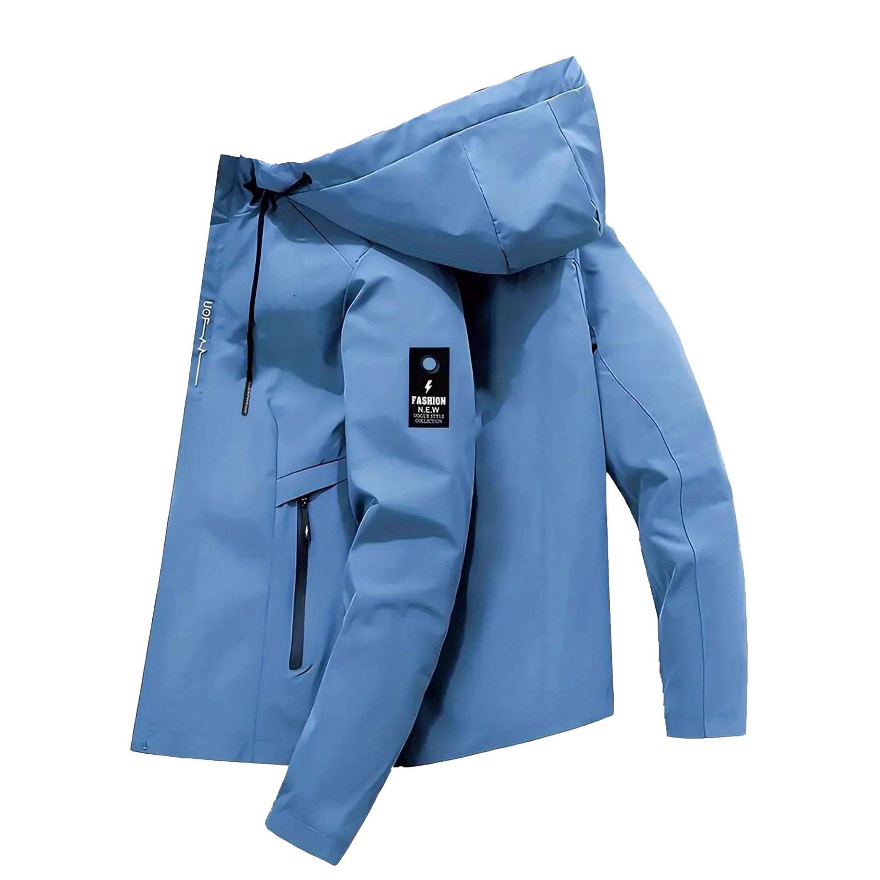 2025 Cross-Border Men's Hooded Versatile Jacket Trendy Casual Versatile Fashion Slim Jacket