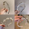 Retro headband from pearl, fashionable hair accessory for face washing, South Korea, internet celebrity