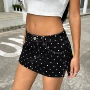 外贸女士弹力波点牛仔裙