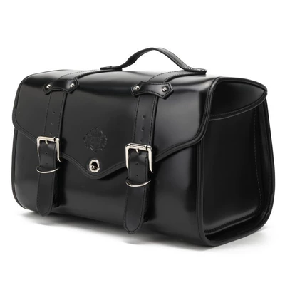 Newly Upgraded Strap-On Retro Motorcycle Extra-Large Tail Bag Waterproof Motorcycle Gear Riding Rear Seat Travel Bag (Motorcycle trunk) - black-newly-upgraded-quick-release-model