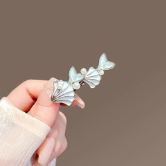 貝殻の魚の尾のヘアピンの女性の夏の新型の百合のヘアピンの側の前髪の挟みの額の砕毛のクリップの個性のカモの口の挟み