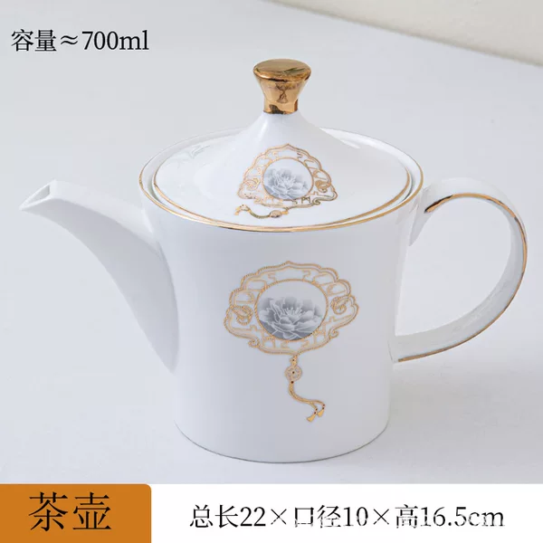 Hotel Tableware Table Bone China Teapot Large Capacity Phnom Penh Teapot Soup Pot