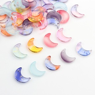 New artificial crystal beads glass loose beads moon transparent glass crystal loose beads crystal jewelry accessory bag