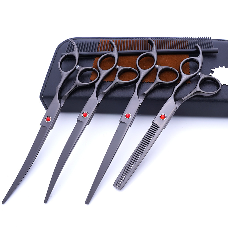 Tijeras para mascotas, tijeras de corte de pelo para perros, tijeras de dientes delgadas profesionales, tijeras de corte de pelo, tijeras de pelaje, juego de herramientas de limpieza