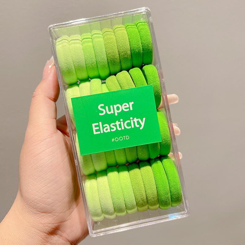 Lazo del pelo banda de goma venta al por mayor en caja niñas alta Cola de Caballo cabeza cuerda banda de goma cubierta de cuero nuevo color Banda de pelo cuerda de pelo