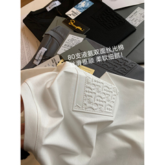 Ceiling level! Imported liquid ammonia silk-like Pima cotton! Men's pure color casual round neck short sleeve T-shirt for spring and autumn 2025!