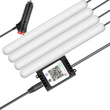 汽车用品APP气氛灯汽车外贸爆款汽车氛围灯七彩声控脚底灯