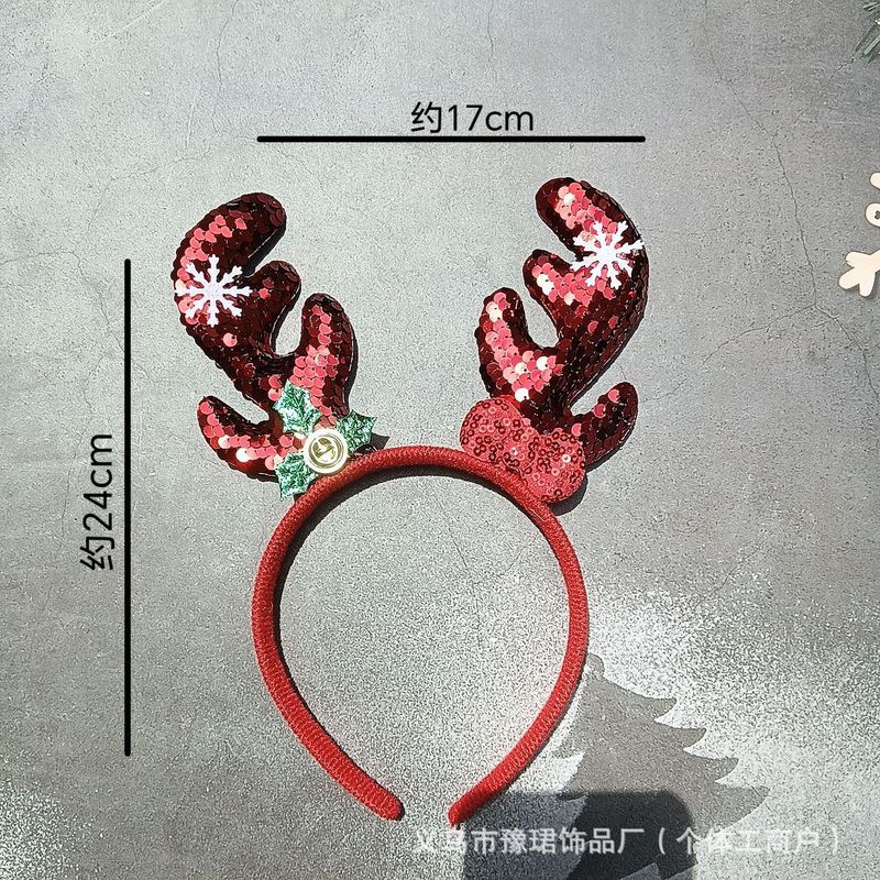 跨境新款圣诞节鹿角发箍麋鹿装扮头饰儿童节日头箍|undefined