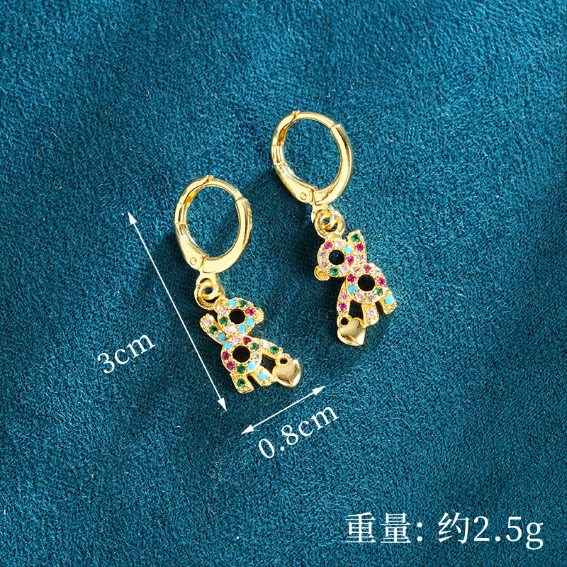 Collar de oro de arena vietnamita, diseño, lindo color, círculo de diamantes, pendientes de oso