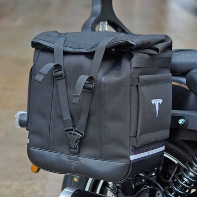 black front and rear bumper – Motorcycle bumper - black-tst2001-quick-release-bracket-canvas-saddlebags-1-pair