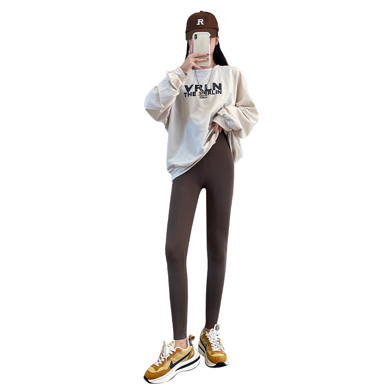 女性用ハイウエストシャークパンツ、秋冬ベルベット厚みのあるお腹コントロールレギンス、ヒップアップヨガフィットネススポーツバービーパンツ|undefined