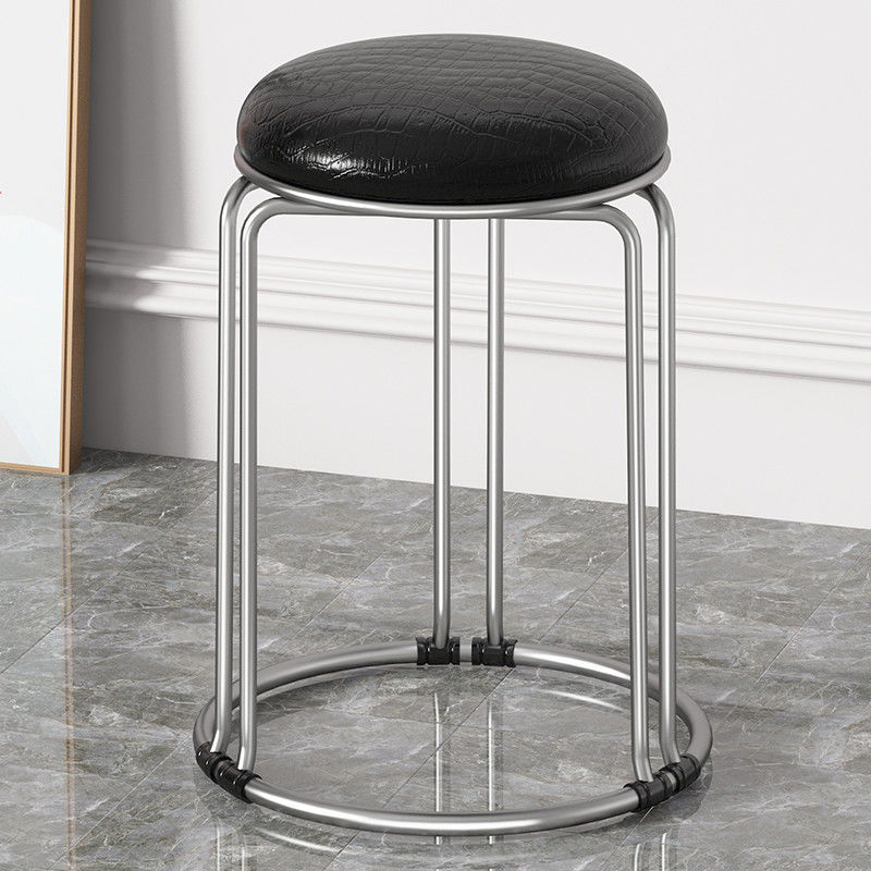 [굵은 6열 솔리드 스틸바-실버다리] 블랙-악어가죽