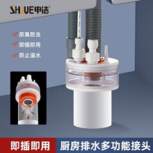 多功能厨房下水管水槽排水管三头通分水器洗碗机净水器接头防臭