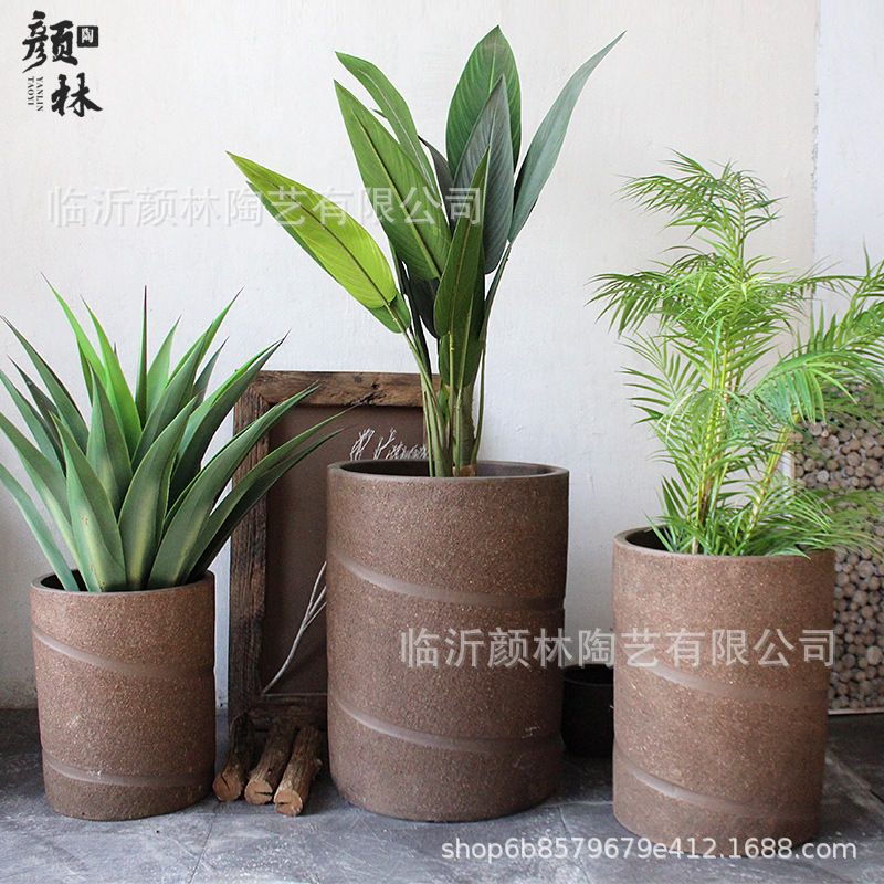 Paisaje maceta roscada maceta verde más alta maceta de arcilla maceta profunda maceta de arena púrpura maceta de cerámica gruesa
