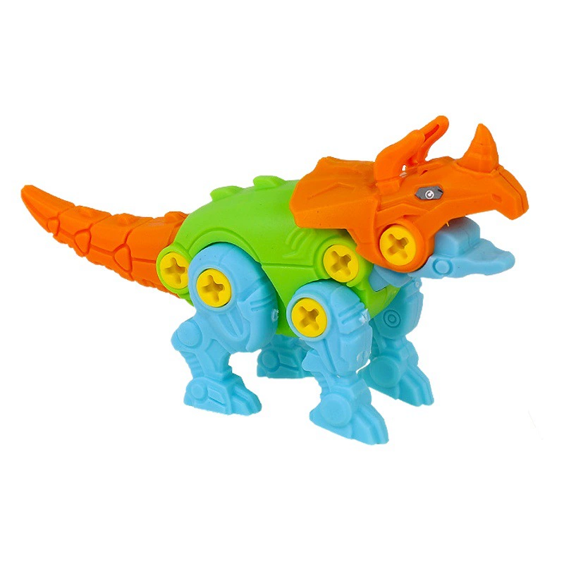 Собранная игрушечная машина с героями мультфильмов «сделай сам», спасательная инженерная машина, детская головоломка, универсальная военная машина, инерционная игрушка-динозавр