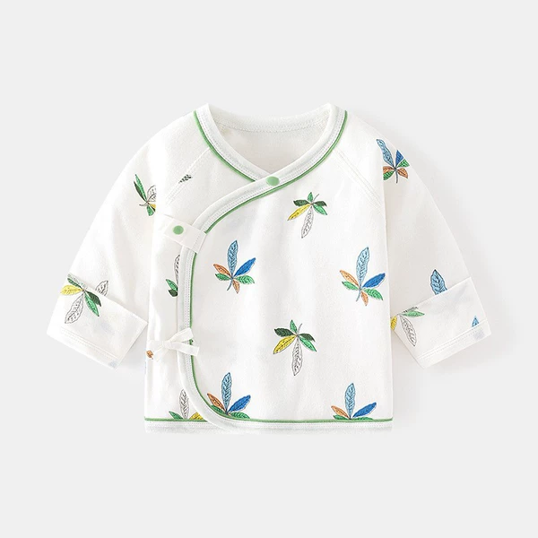 Green (with colorful leaves printed half back)