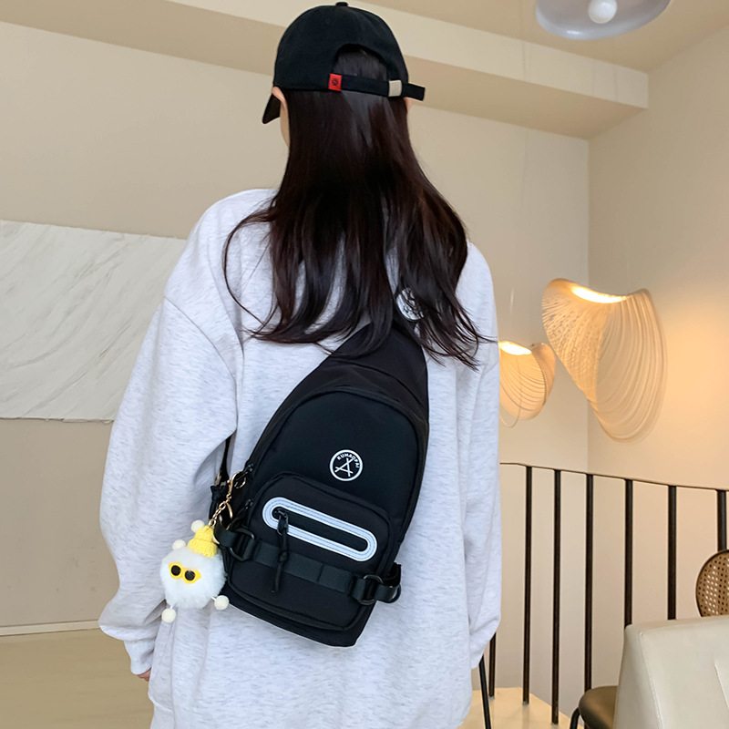 Bolsa de mensajero para niños de estilo coreano bolsa de pecho para niños guapos de moda bolsa de lona de gran capacidad para hombres y niñas